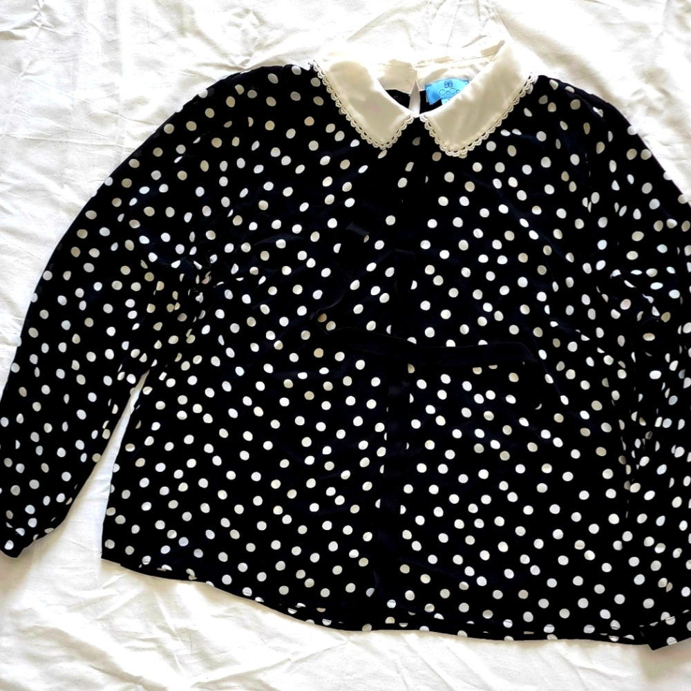 Cece polkadot blouse
